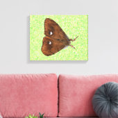 Afdrukken van Vapourer Moth Canvas (Insitu (Woonkamer))