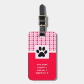 Afdrukken van vaste paw bagagelabel (Voorkant verticaal)