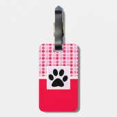 Afdrukken van vaste paw bagagelabel (Achterkant verticaal)