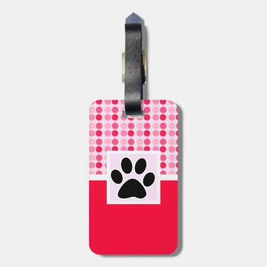 Afdrukken van vaste paw bagagelabel (Achterkant verticaal)