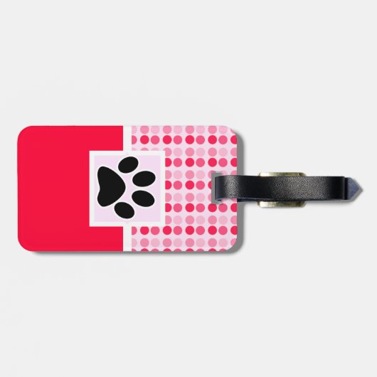 Afdrukken van vaste paw bagagelabel (Achterkant horizontaal)