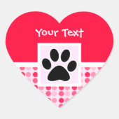 Afdrukken van vaste paw hart sticker (Voorkant)