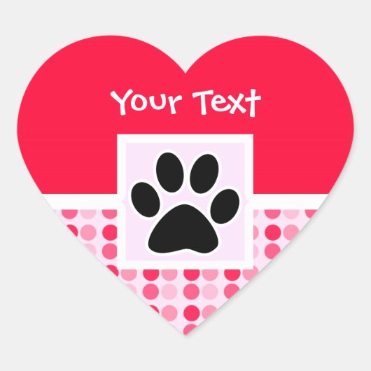 Afdrukken van vaste paw hart sticker (Voorkant)