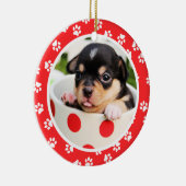 Afdrukken van vaste verf | Eerste kerstfoto van Pu Keramisch Ornament (Rechts)