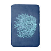 Afdrukken van ventilatorkoraal, Aqua op diepkobalt Badmat (Voorkant Verticaal)