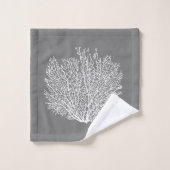 Afdrukken van ventilatorkoraal, schaduwen van zilv bad handdoek (Wasdoekje)