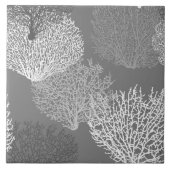 Afdrukken van ventilatorkoraal, schaduwen van zilv tegeltje (Voorkant)