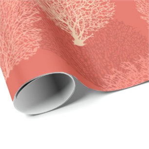 Afdrukken van ventilatorkoralen, schaduwen van kor cadeaupapier