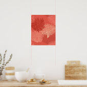 Afdrukken van ventilatorkoralen, schaduwen van kor poster (Keuken)