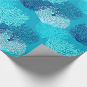 Afdrukken van ventilatorkoralen, Turquoise, Aqua e Cadeaupapier (Hoek)