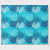 Afdrukken van ventilatorkoralen, Turquoise, Aqua e Cadeaupapier (Vlak)