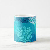 Afdrukken van ventilatorkoralen, Turquoise, Aqua e Koffiemok (Center)