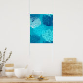 Afdrukken van ventilatorkoralen, Turquoise, Aqua e Poster (Keuken)