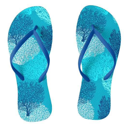 Afdrukken van ventilatorkoralen, Turquoise, Aqua e Teenslippers (Voetbed)