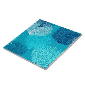 Afdrukken van ventilatorkoralen, Turquoise, Aqua e Tegeltje (Zijkant)