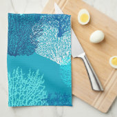 Afdrukken van ventilatorkoralen, Turquoise, Aqua e Theedoek (Quarter Fold)