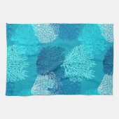 Afdrukken van ventilatorkoralen, Turquoise, Aqua e Theedoek (Horizontaal)