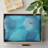 Afdrukken van ventilatorkoralen, Turquoise, Aqua e Tissuepapier (Geschenk)