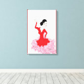 Afdrukken van verouderd Canvas: Spaans danser (Insitu (Houten vloer))