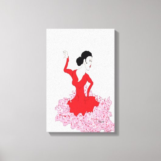 Afdrukken van verouderd Canvas: Spaans danser (Voorkant)