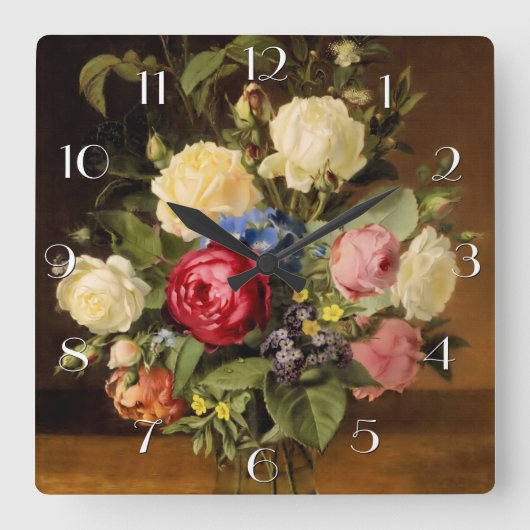 Afdrukken van Victoriaans Rozen wandklok (Voorkant)