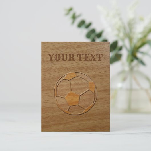 Afdrukken van Voetbal in aangepaste houttekst Briefkaart (Staand voorkant)