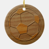 Afdrukken van Voetbal in hout Keramisch Ornament (Achterkant)