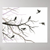 Afdrukken van vogels en vertakkingen poster (Voorkant)