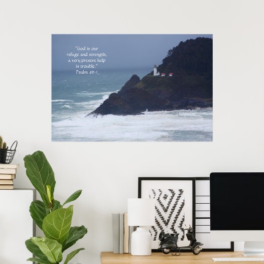 Afdrukken van vuurtoren met Scriptversie Poster (Thuiskantoor)