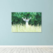 Afdrukken van watchful Whitetail Deer (Summer) (Insitu (Houten vloer))