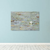 Afdrukken van waterlily Pond Lake Flower I Canvas (Insitu (Houten vloer))
