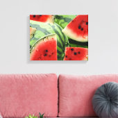 Afdrukken van watermeloenen op keukencanvas, vers (Insitu (Woonkamer))