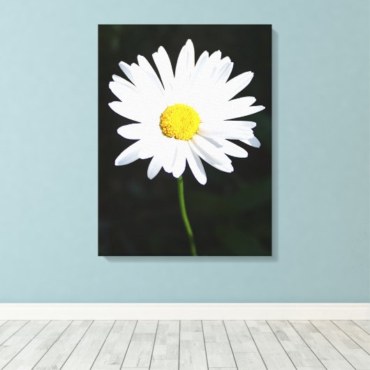 Afdrukken van White Daisy Flower Canvas (Insitu (Houten vloer))