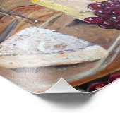 Afdrukken van wijn en kaas foto afdruk (Hoek)