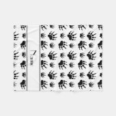 Afdrukken van witte beer met persoonlijke naam fleece deken (Voorkant (Horizontaal))