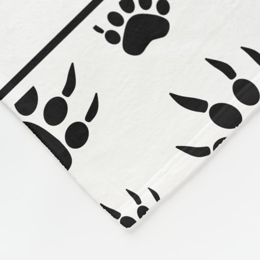 Afdrukken van witte beer met persoonlijke naam fleece deken (Hoek)