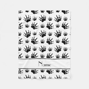 Afdrukken van witte beer met persoonlijke naam fleece deken