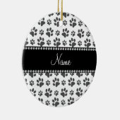 Afdrukken van witte hondjes op maat keramisch ornament (Rechts)