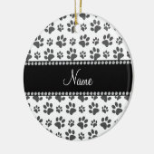 Afdrukken van witte hondjes op maat keramisch ornament (Links)