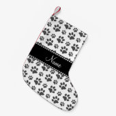 Afdrukken van witte hondjes op maat kleine kerstsok (Voorkant (Hangend))