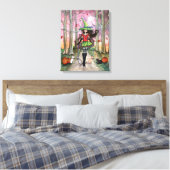 Afdrukken van witte kattehalloween galerij met omh (Insitu (Slaapkamer))