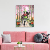 Afdrukken van witte kattehalloween galerij met omh (Insitu (Woonkamer))