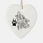 AFDRUKKEN VAN WOLF EN PAW KERAMISCH ORNAMENT (Rechts)