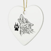 AFDRUKKEN VAN WOLF EN PAW KERAMISCH ORNAMENT (Links)