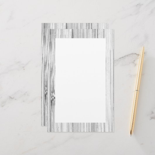 Afdrukken van wolkgrijs bamboehout briefpapier (Voorkant / Achterkant in situ)