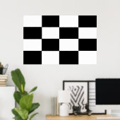 Afdrukken van zwart en wit gecheckt Canvas Poster (Thuiskantoor)