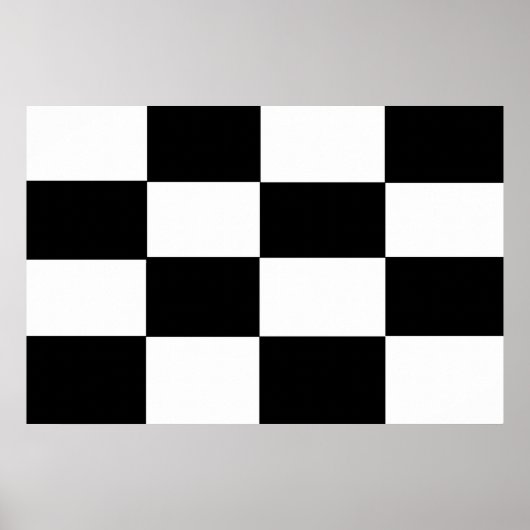 Afdrukken van zwart en wit gecheckt Canvas Poster (Voorkant)