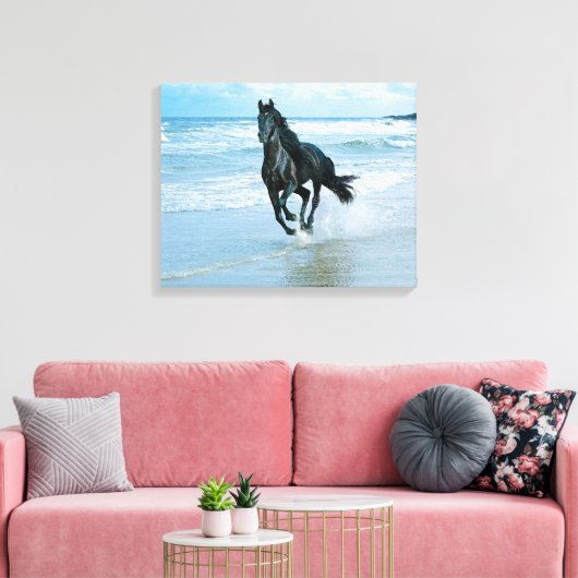 Afdrukken van zwart paarscanvas (Insitu (Woonkamer))