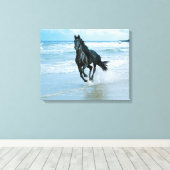 Afdrukken van zwart paarscanvas (Insitu (Houten vloer))