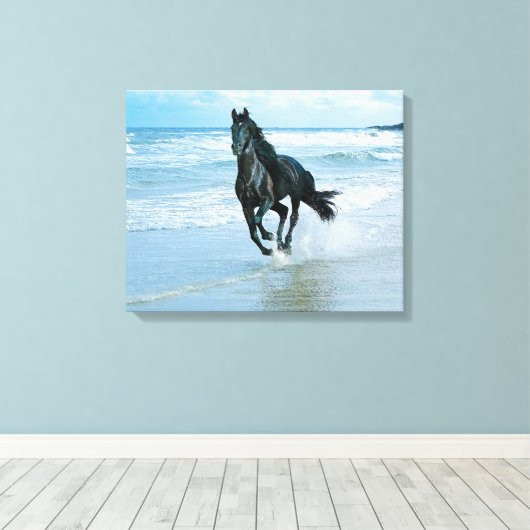 Afdrukken van zwart paarscanvas (Insitu (Houten vloer))